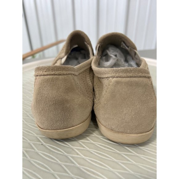 Minnetonka Pacific Perforated Slip-On Shoes Womens 10 Beige Suede Leather - Picture 4 of 8